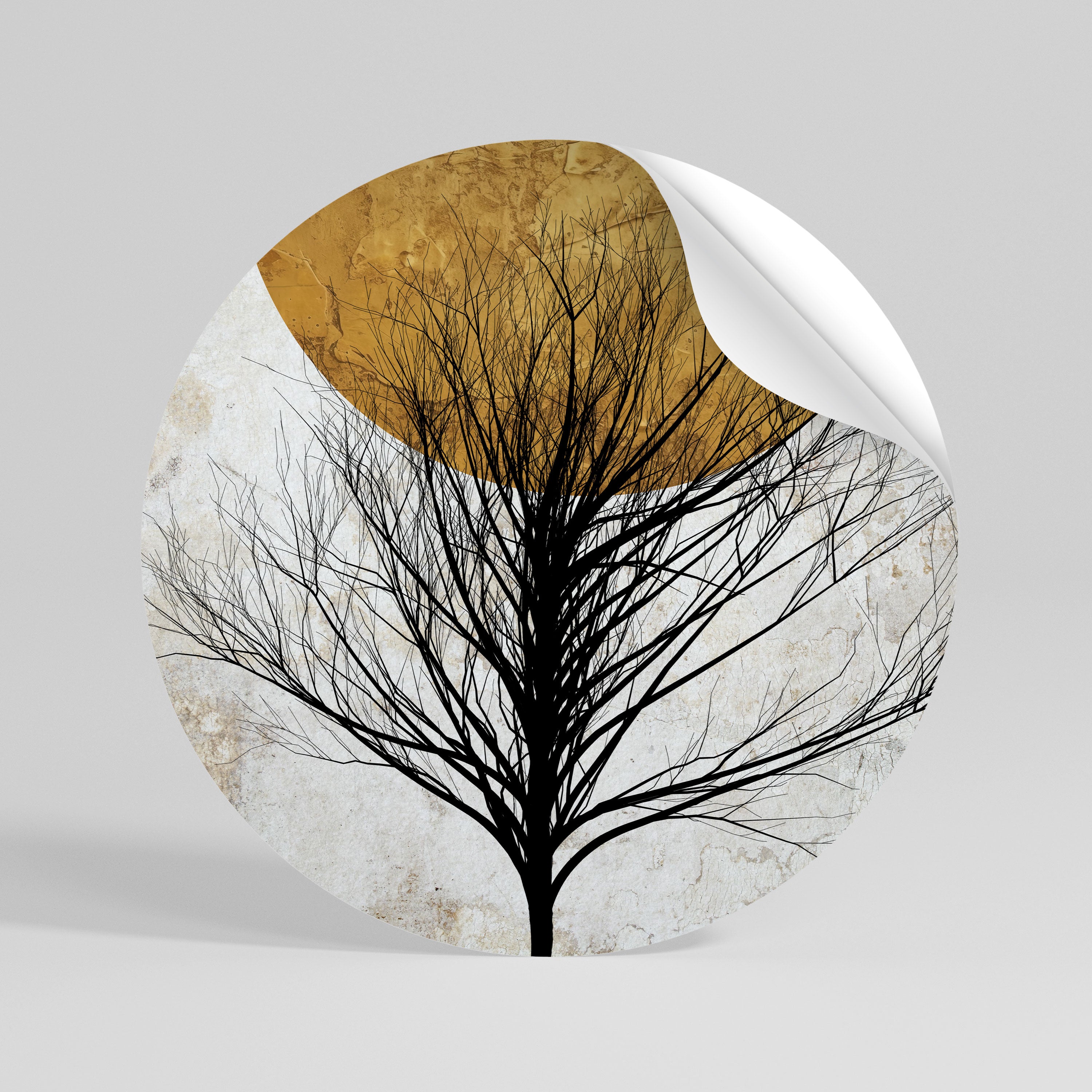 LONELY TREE Peel and Stick Round Sticker