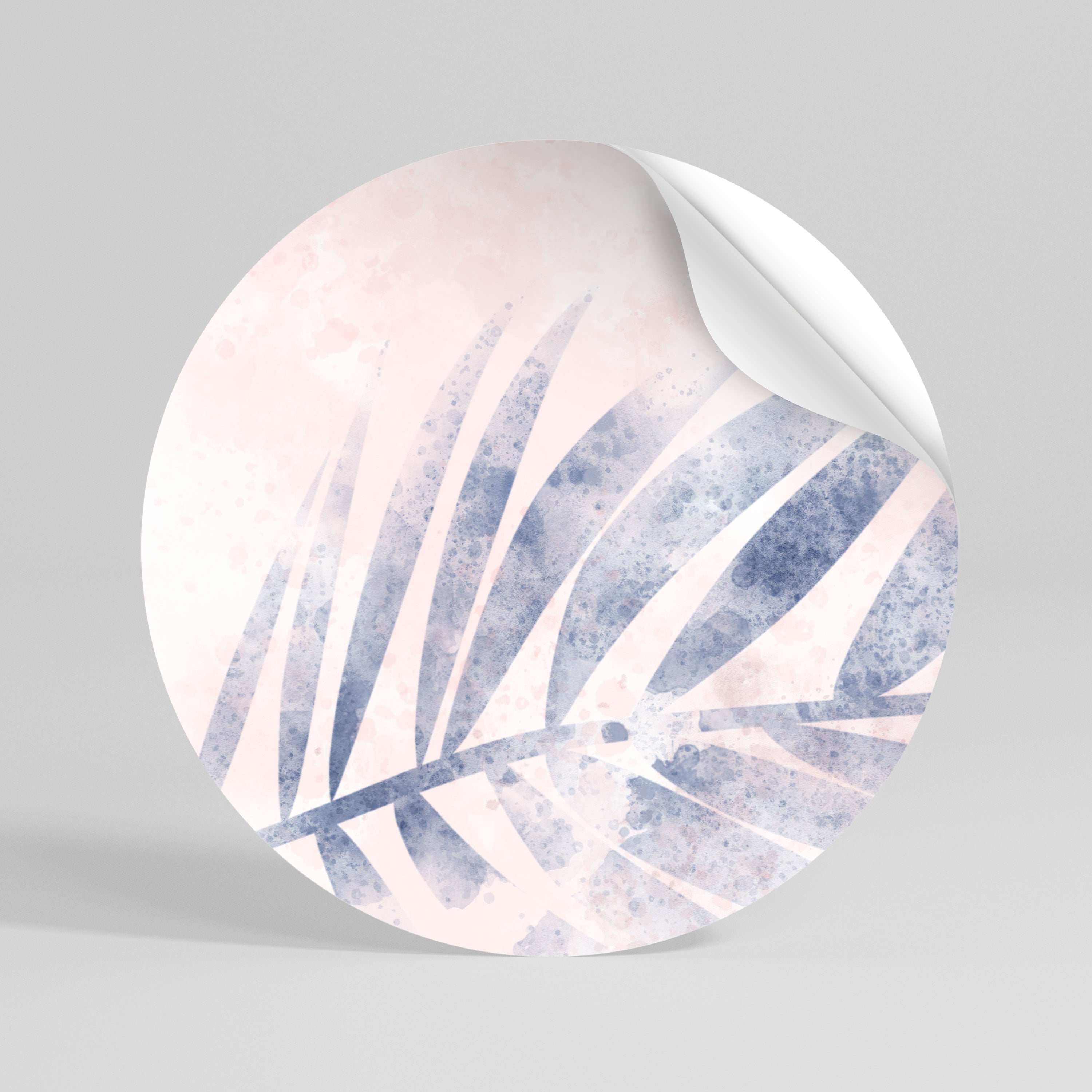FLORAL MIST ELEGANCE Peel and Stick Round Sticker