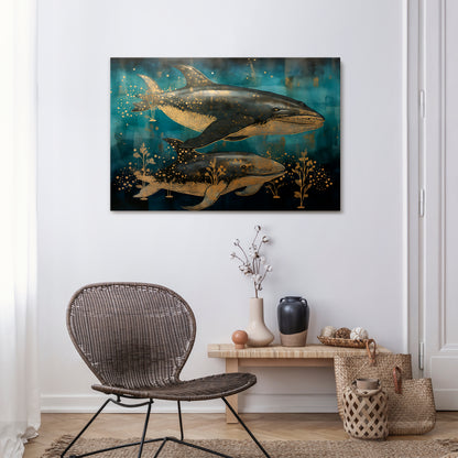 AQUATIC ELEGANCE Horizontal Canvas Print