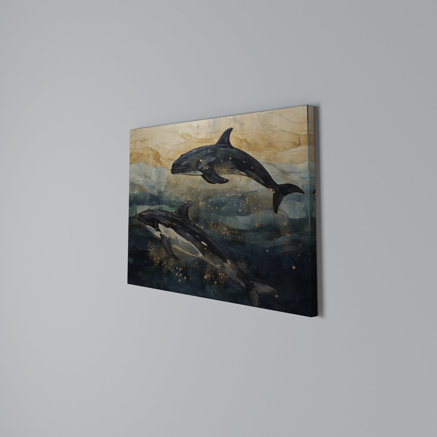 GOLDEN WAVES Horizontal Canvas Print