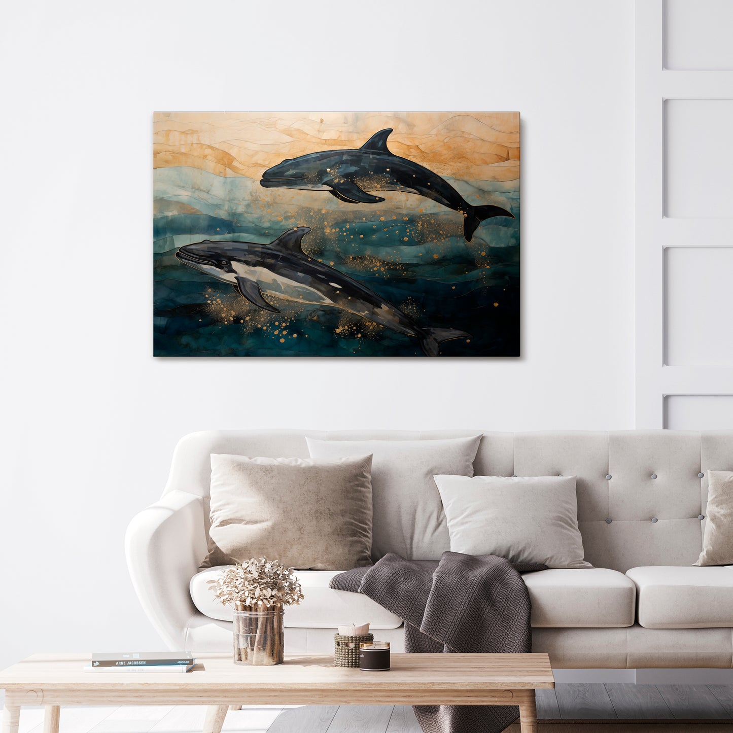 GOLDEN WAVES Horizontal Canvas Print