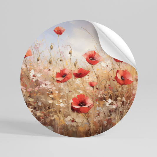 POPPY DREAMSCAPE Kulatá samolepka