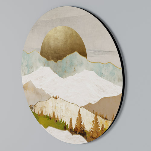 GOLDEN WINTER Kulatá nástěnná dekorace