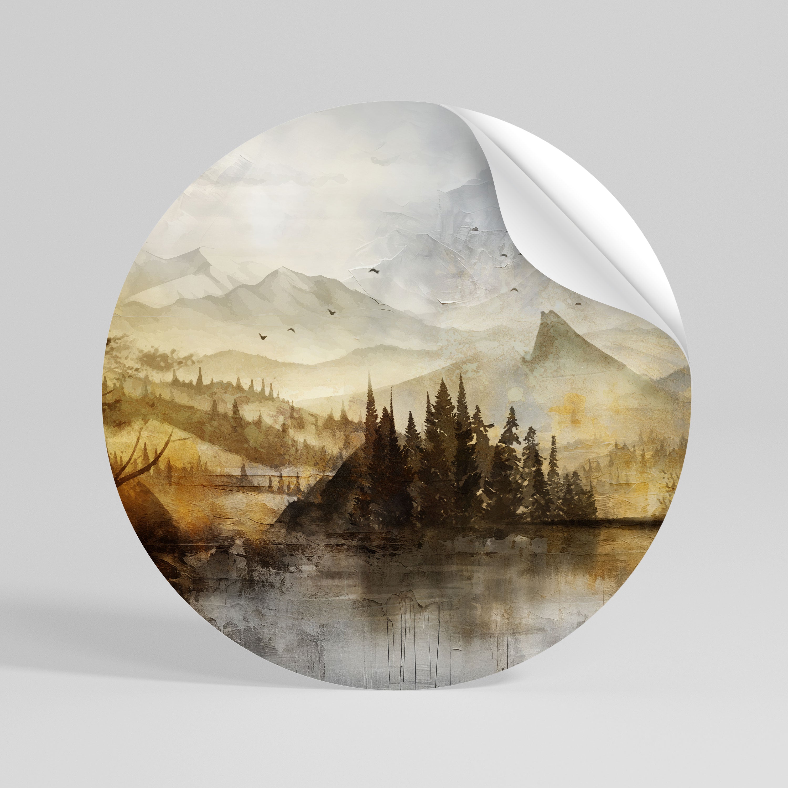 AUTUMN AURA Peel and Stick Round Sticker