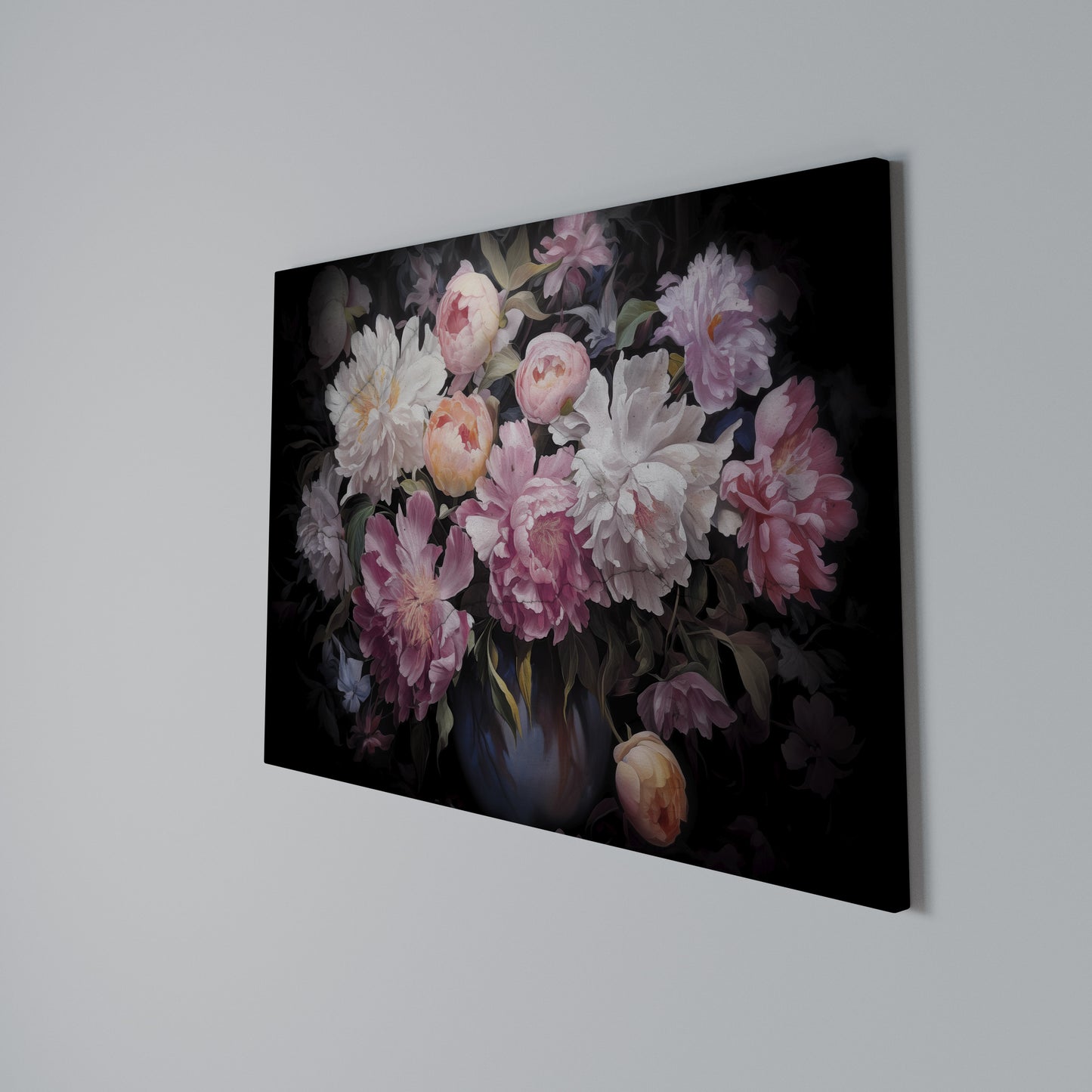 CRASHED PEONIES Horizontal Canvas Print