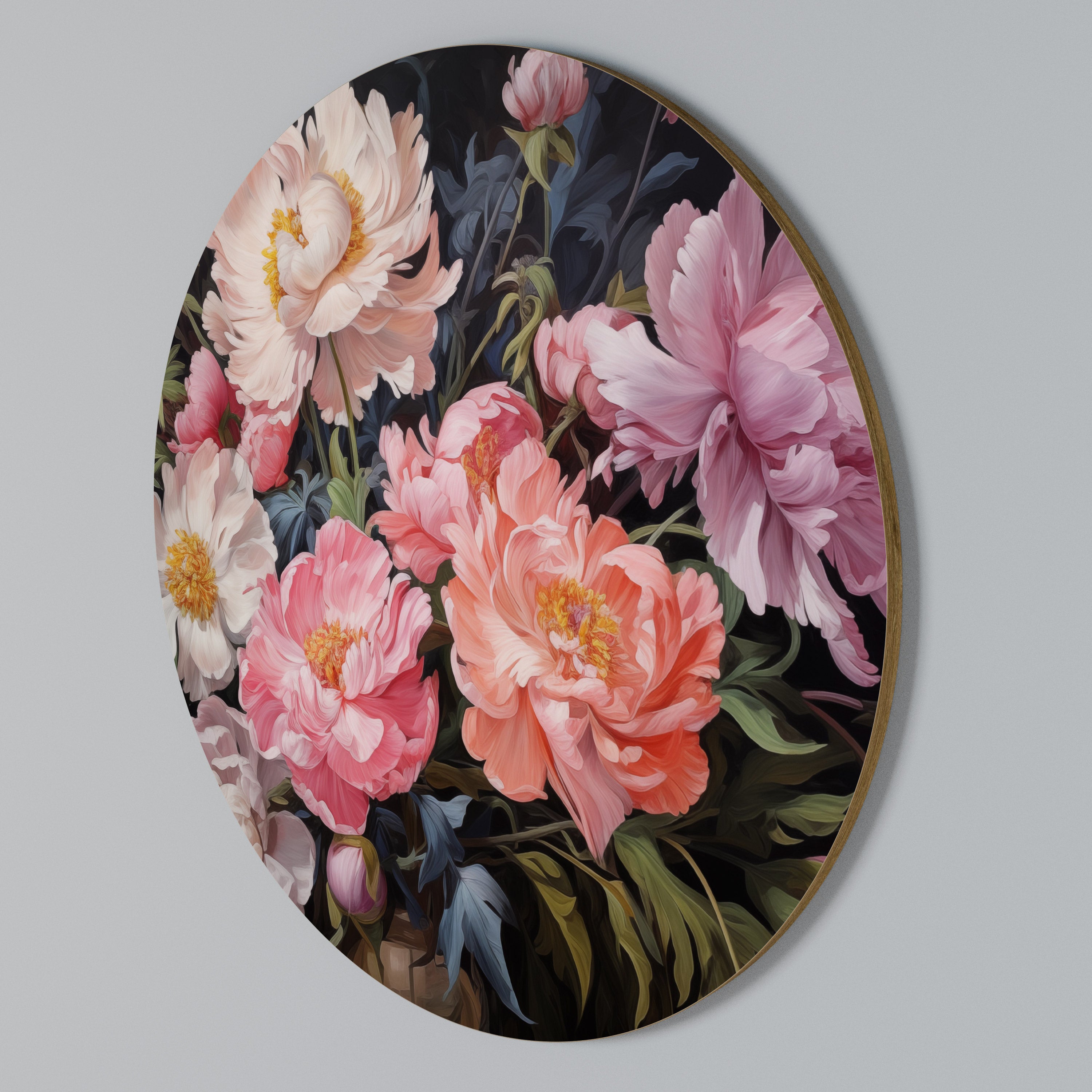 PEONIES BLOSSOM Round Wall Art