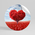 LOVE’S EMBRACE Peel and Stick Round Sticker