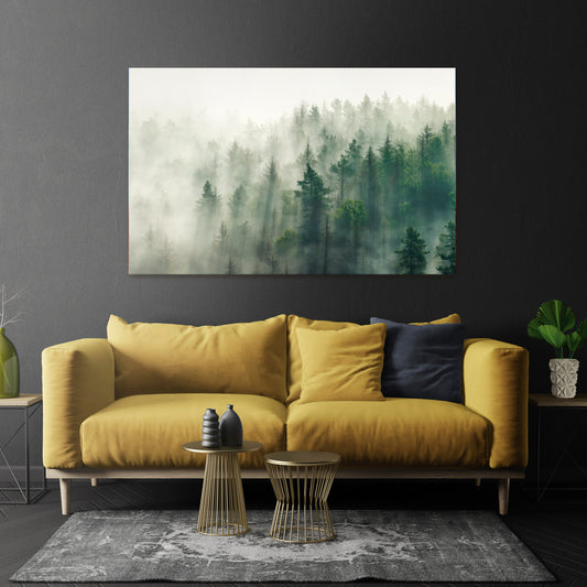 MISTY FOREST Horizontal Canvas Print