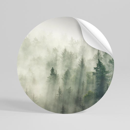 MISTY FOREST Kulatá samolepka