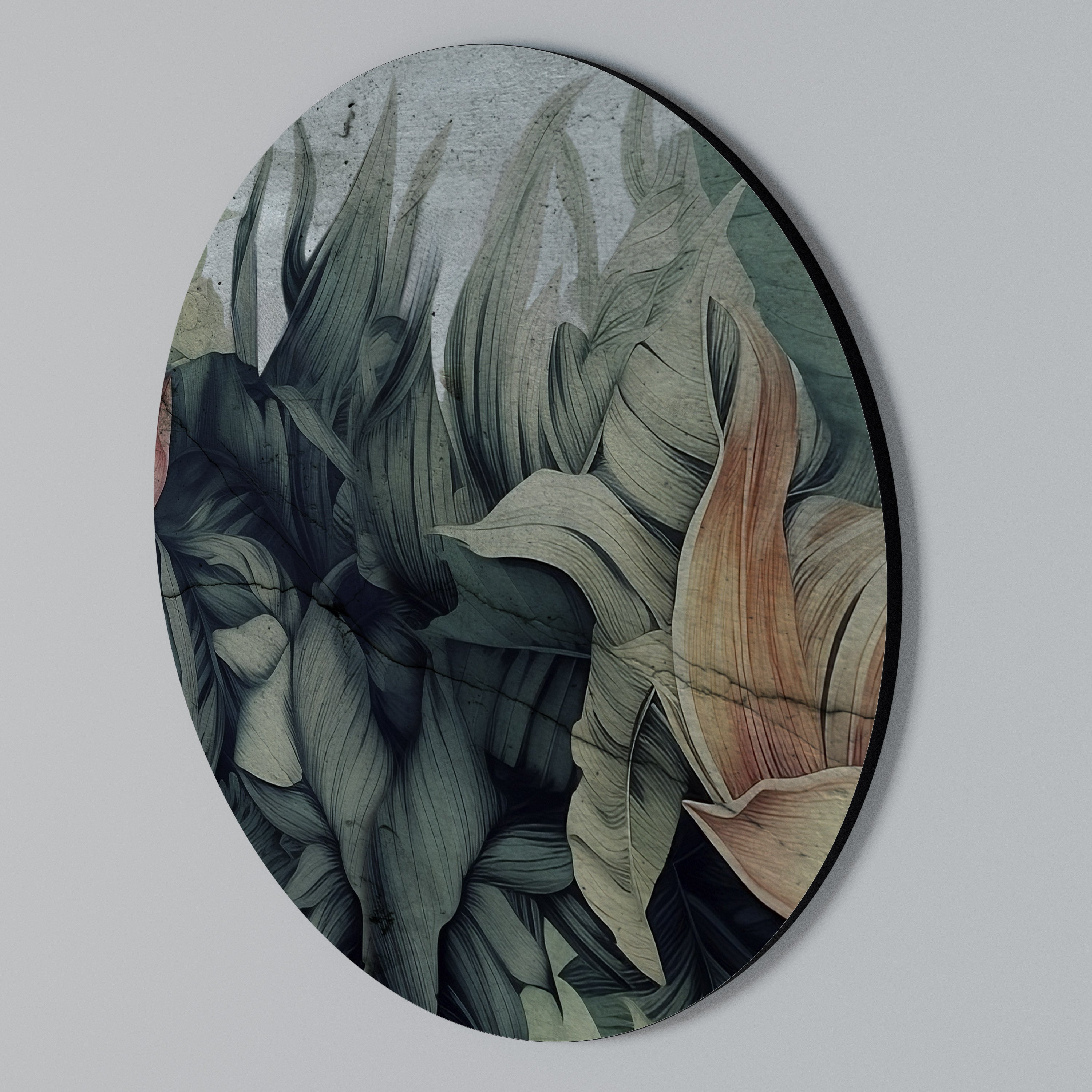 CRASHED LEAVES Round Wall Art