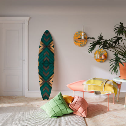 ARTISTIC GEOMETRY Dekorativní panel ve tvaru surfu