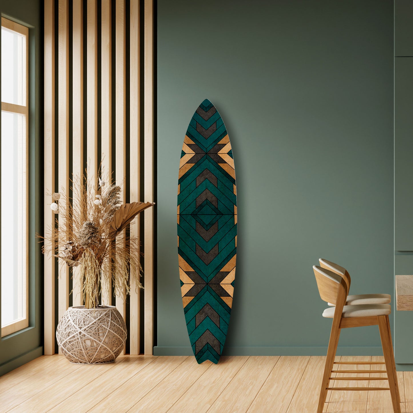 ARTISTIC GEOMETRY Dekorativní panel ve tvaru surfu