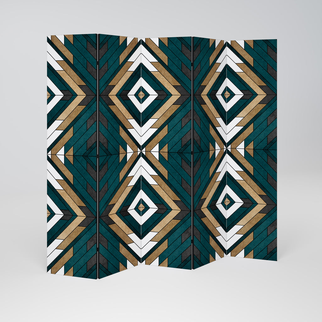 ARTISTIC GEOMETRY 5-Panel Room Divider