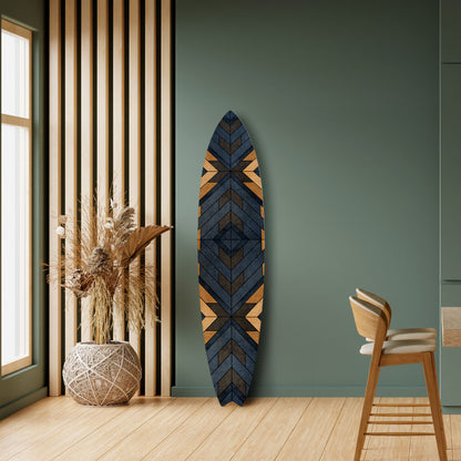 CRAFTY GEOMETRY Dekorativní panel ve tvaru surfu