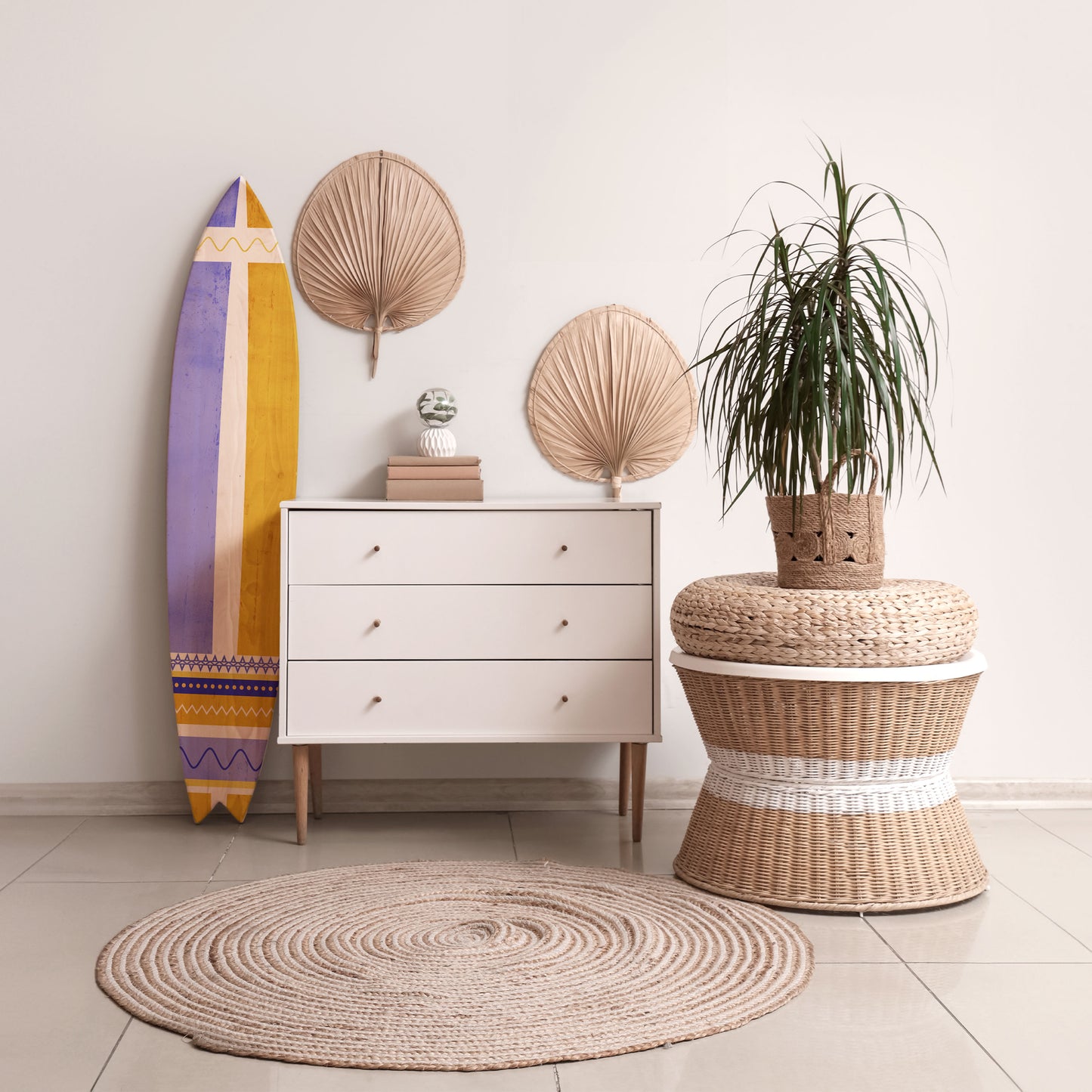 TROPICAL DREAM SHAPE Dekorativní panel ve tvaru surfu
