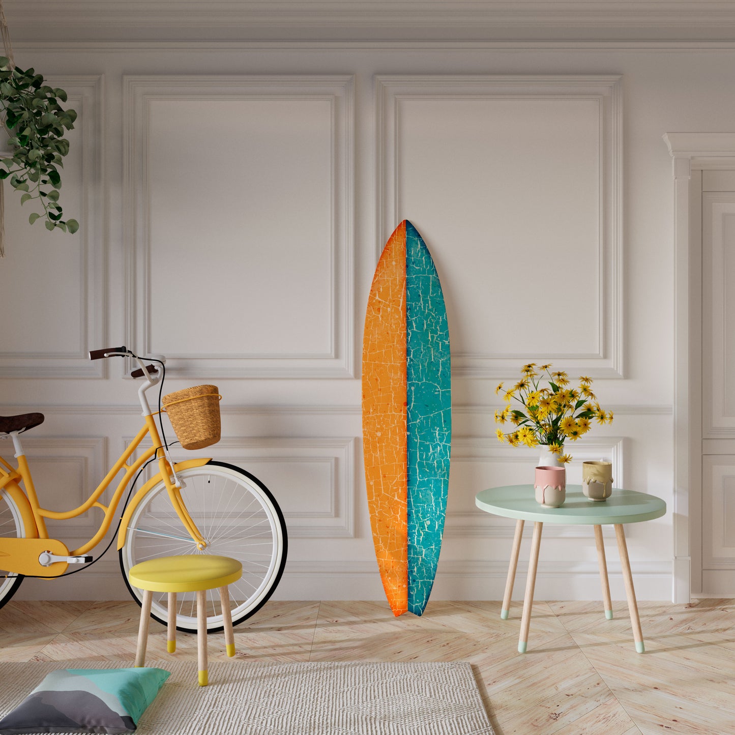 RUSTIC SHORE Dekorativní panel ve tvaru surfu
