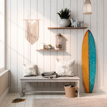 RUSTIC SHORE Dekorativní panel ve tvaru surfu