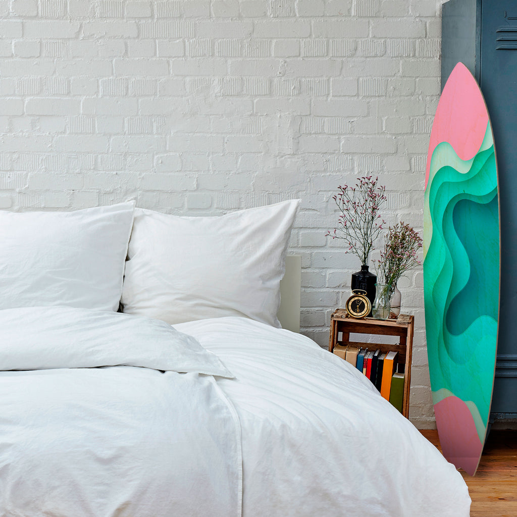 CYANIC ABYSS Dekorativní panel ve tvaru surfu