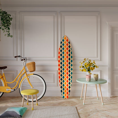 COLORFUL NOSTALGIA Dekorativní panel ve tvaru surfu