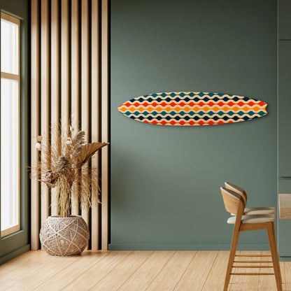 COLORFUL NOSTALGIA Dekorativní panel ve tvaru surfu