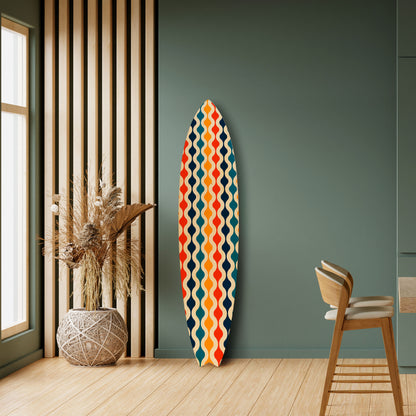 COLORFUL NOSTALGIA Dekorativní panel ve tvaru surfu