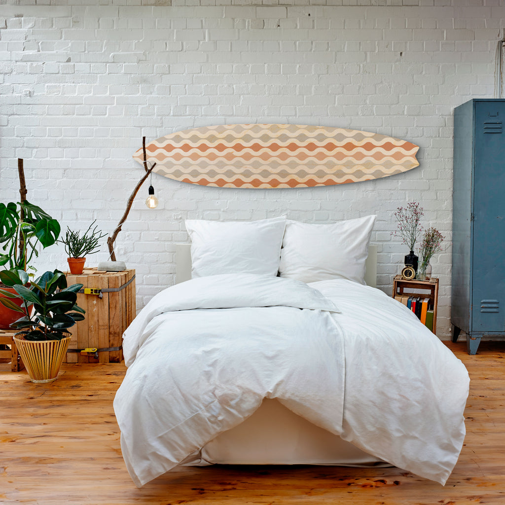 HAZY NOSTALGIA Dekorativní panel ve tvaru surfu