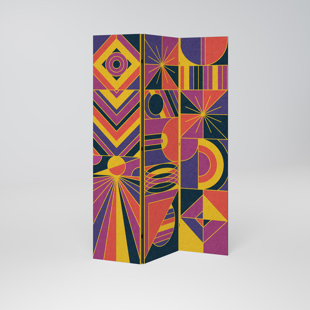 ELECTRIC PATTERNS 3-Panel Room Divider