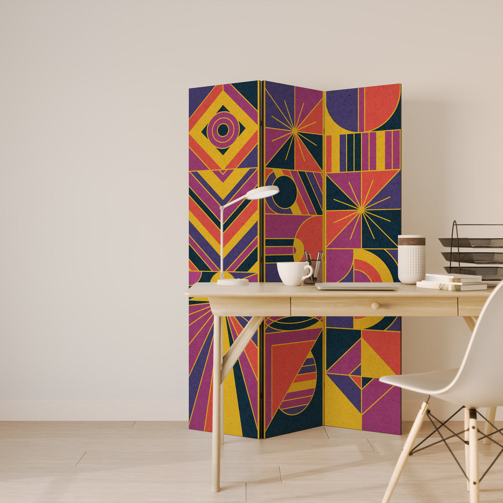 ELECTRIC PATTERNS 3-Panel Room Divider