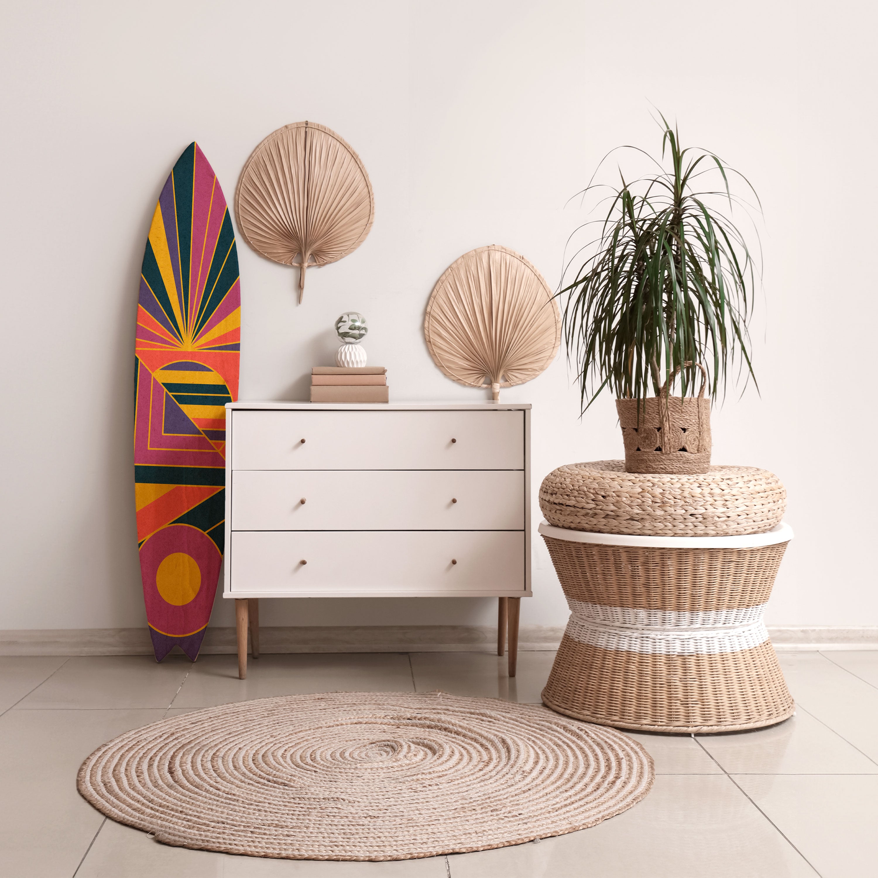 FUSION PATTERNS Dekorativní panel ve tvaru surfu