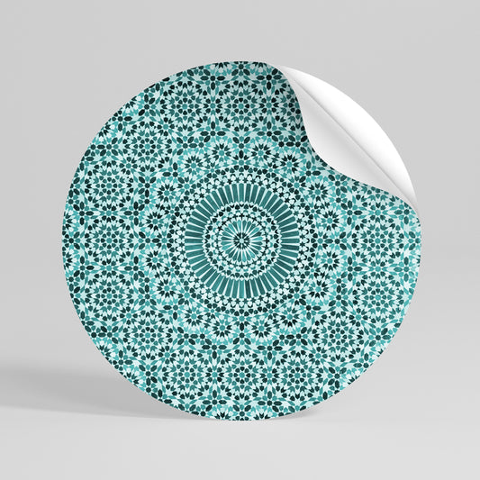 MOROCCAN TURQUOISE Kulatá samolepka