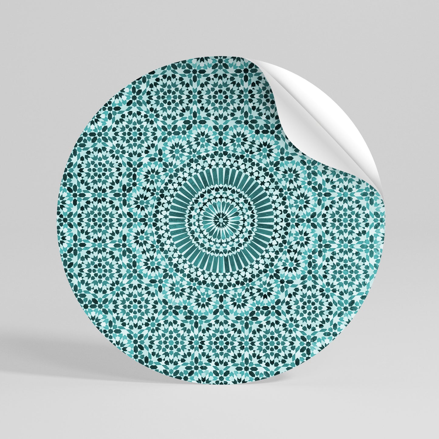 MOROCCAN TURQUOISE Kulatá samolepka