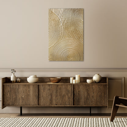 GOLDEN WAVES UNFOLD Vertical Canvas Print