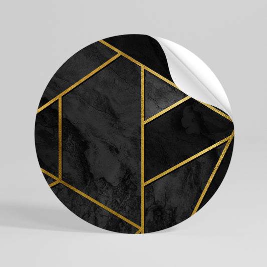 GLINTING GEOMETRIC DREAMS Kulatá samolepka