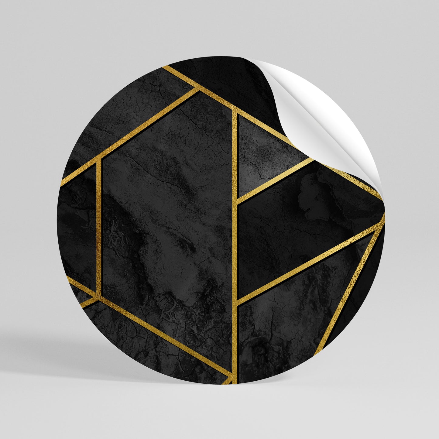 GLINTING GEOMETRIC DREAMS Kulatá samolepka
