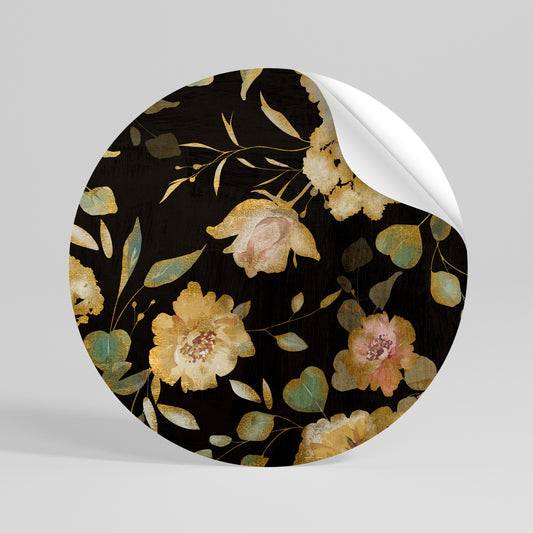 MODEST FLORAL Kulatá samolepka