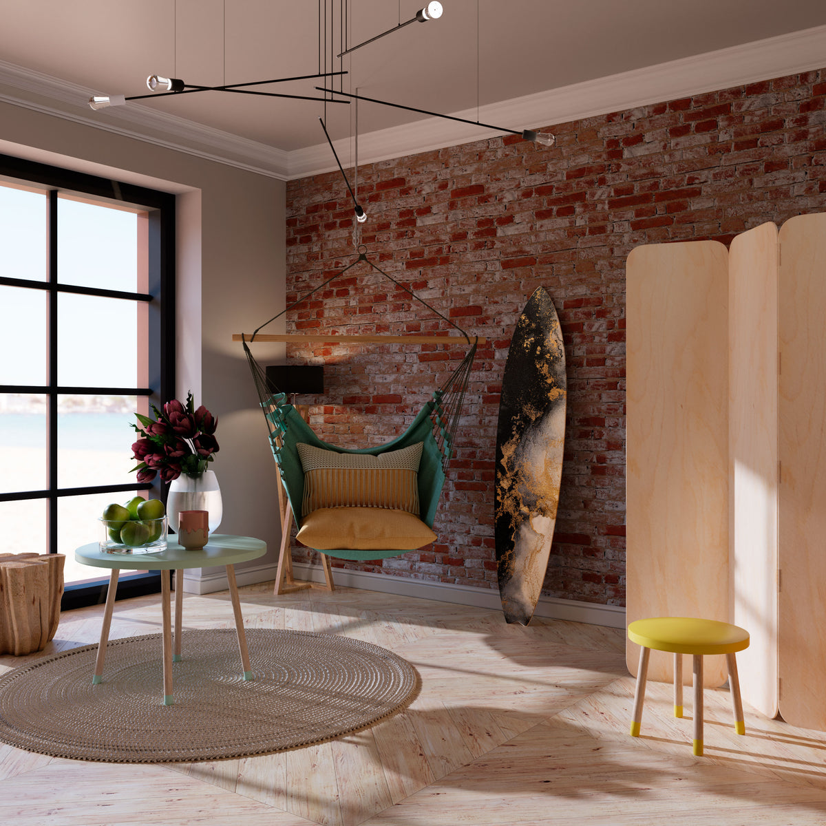 MARBLE OF TOMMORROW Dekorativní panel ve tvaru surfu