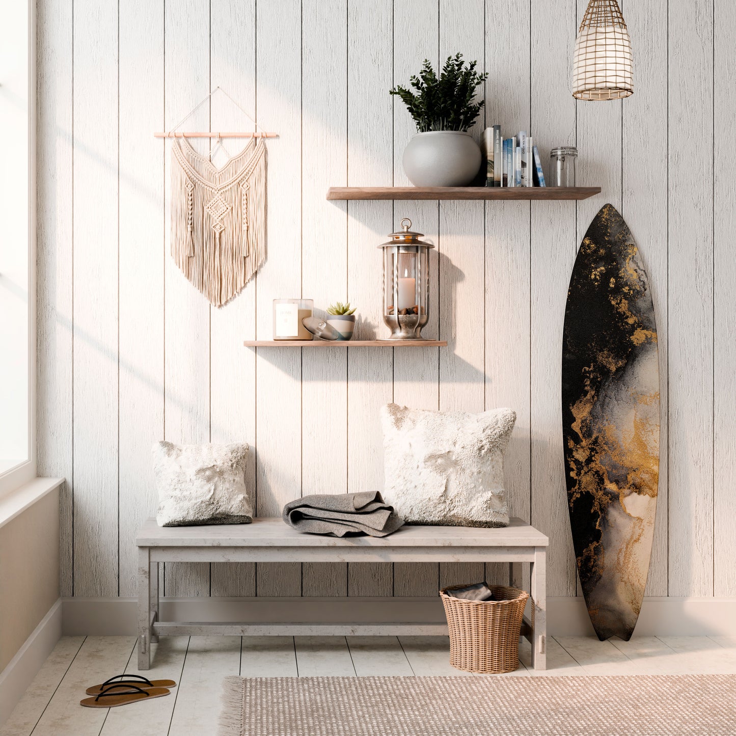 MARBLE OF TOMMORROW Dekorativní panel ve tvaru surfu