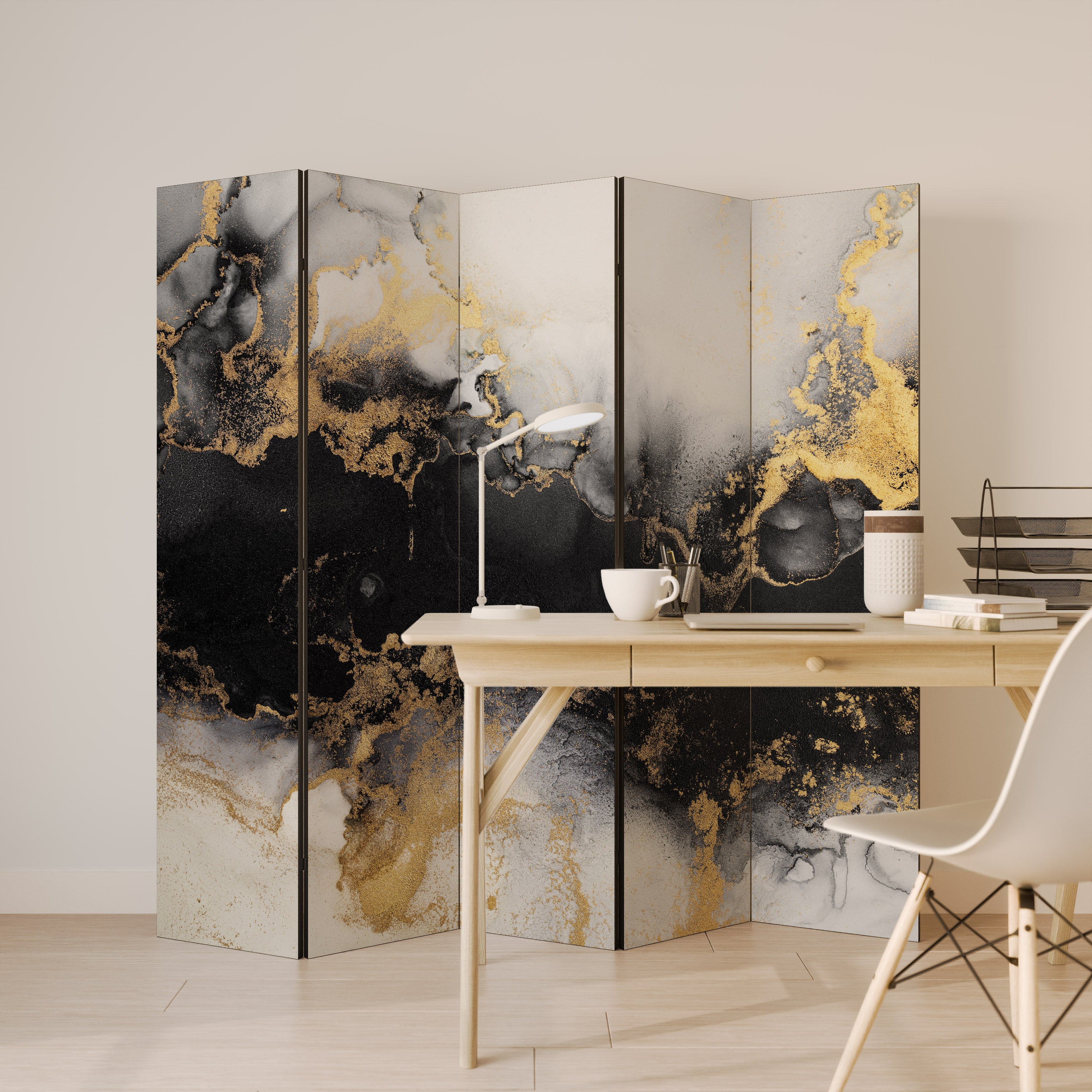 MARBLE OF TOMMORROW 5-Panel Room Divider