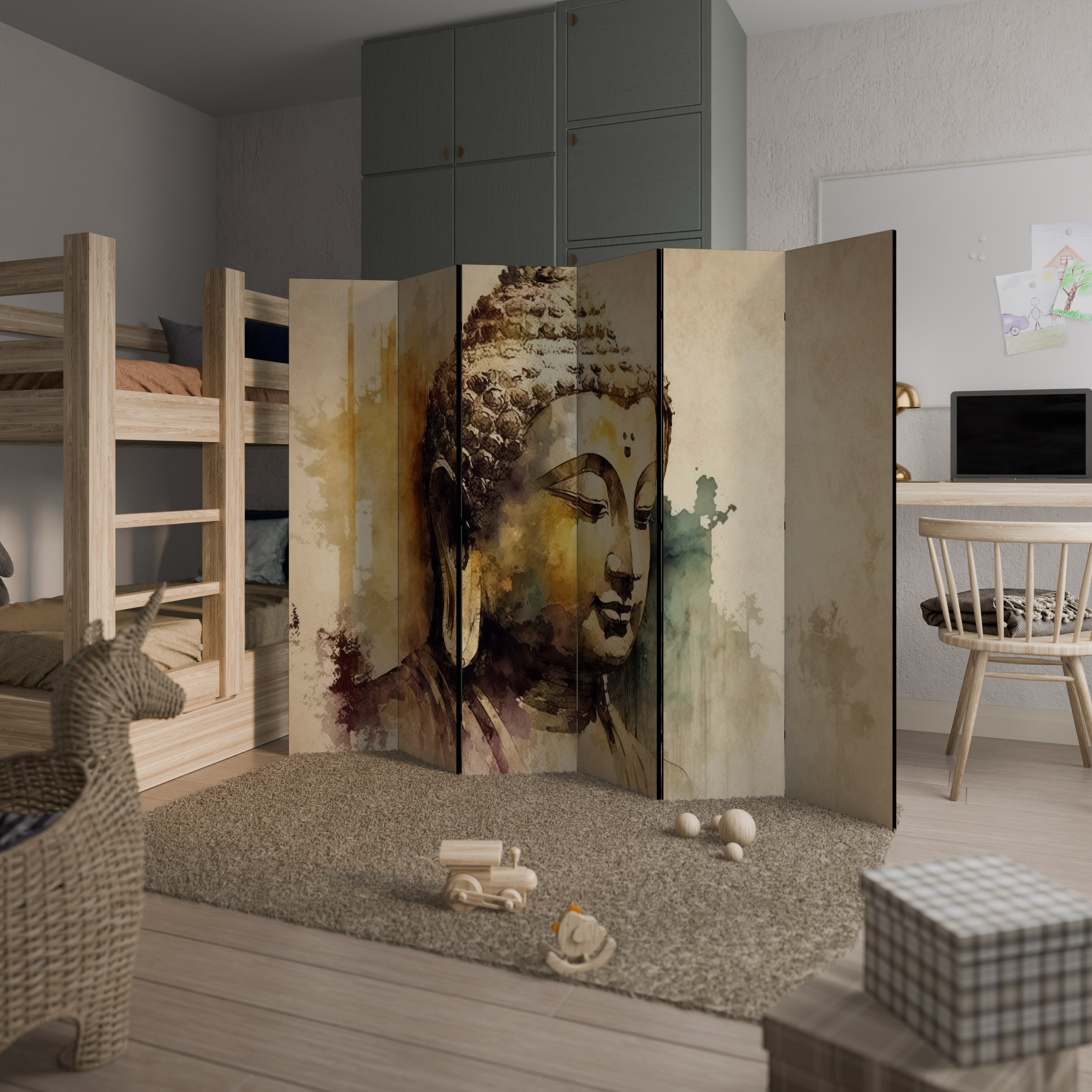 TRANQUIL BUDDHA WHISPERS 6-Panel Room Divider