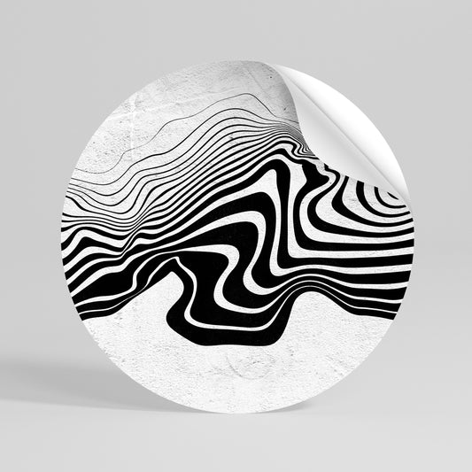 MONOCHROME MIRAGE Kulatá samolepka