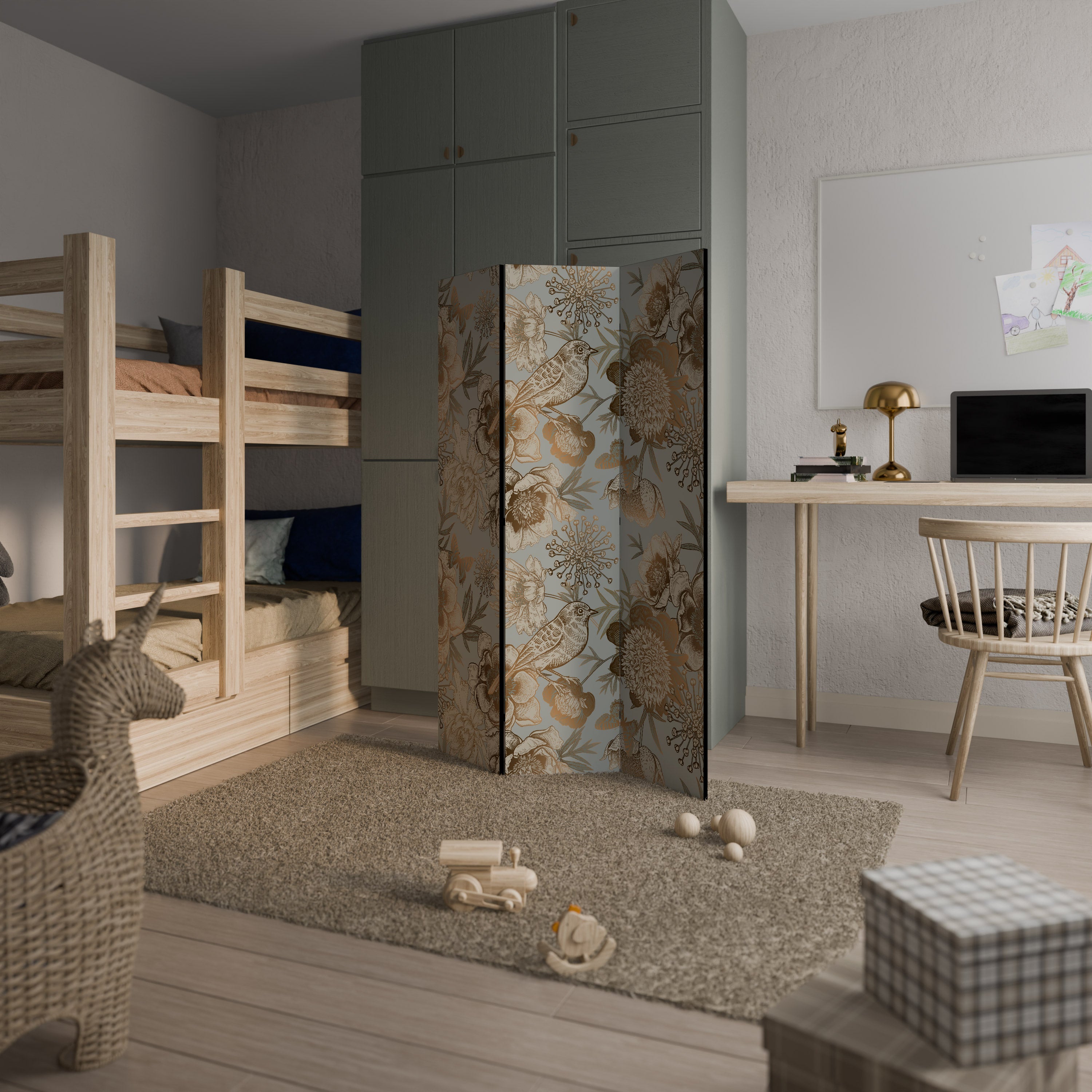 SUCCULENT WHIMSY 3dílný paraván