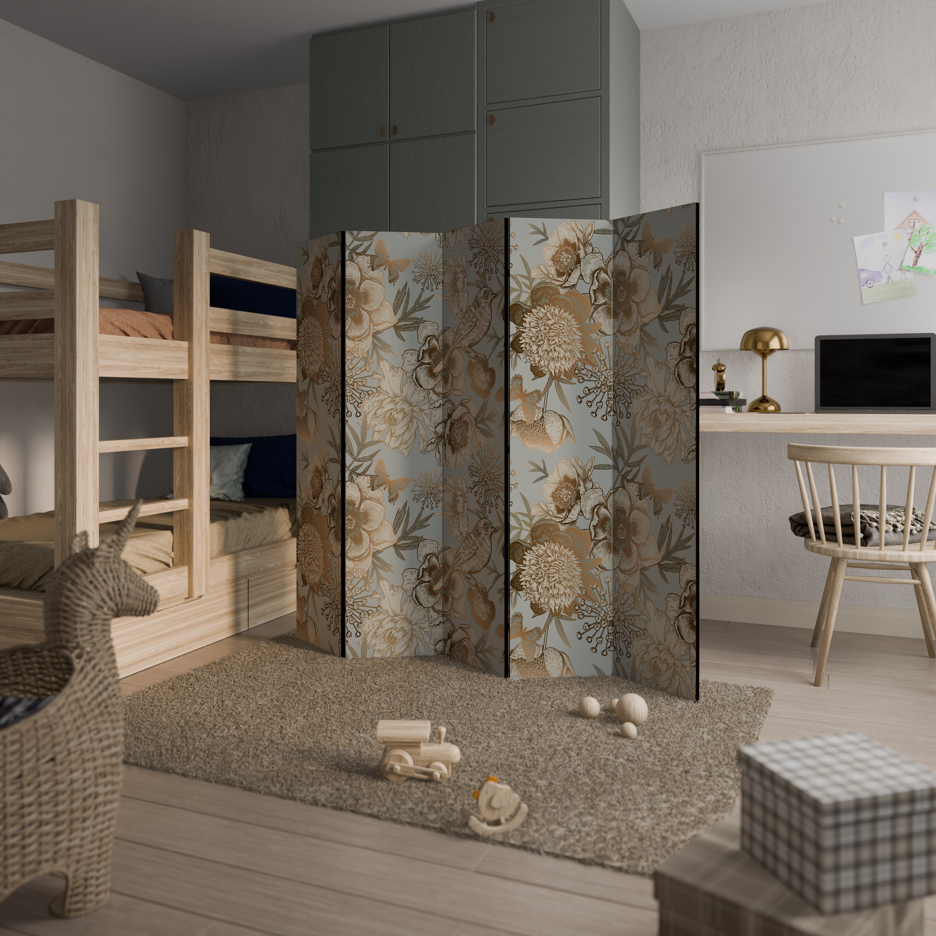 SUCCULENT WHIMSY 5-Panel Room Divider