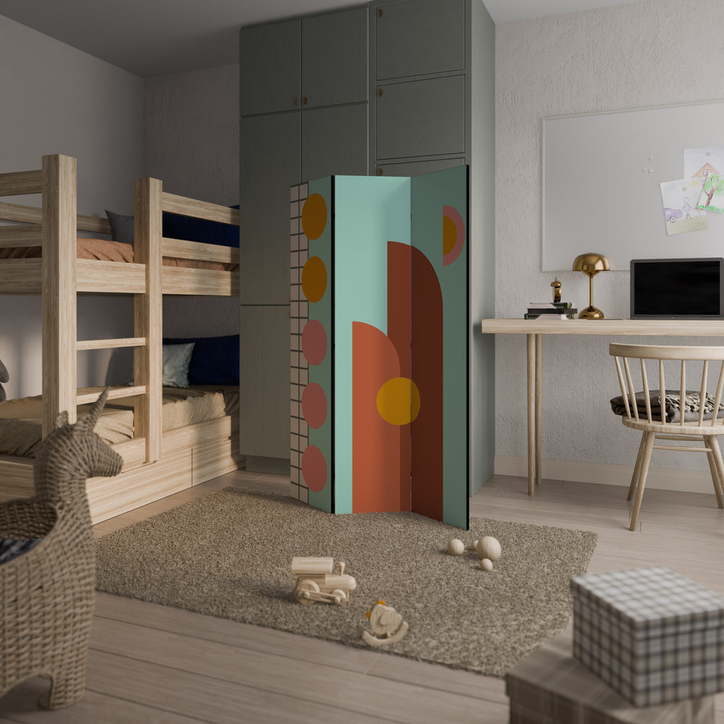 RETRO GRID 3dílný paraván