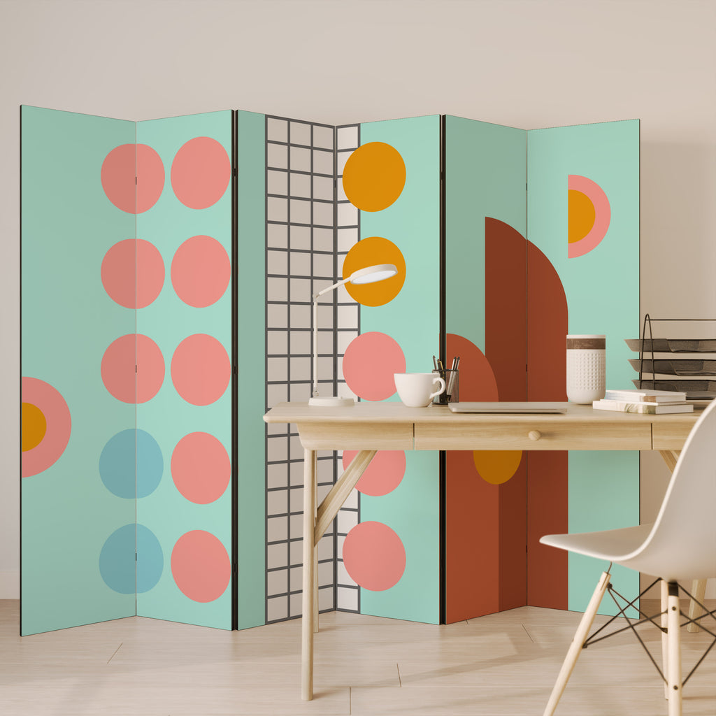 RETRO GRID 6dílný paraván