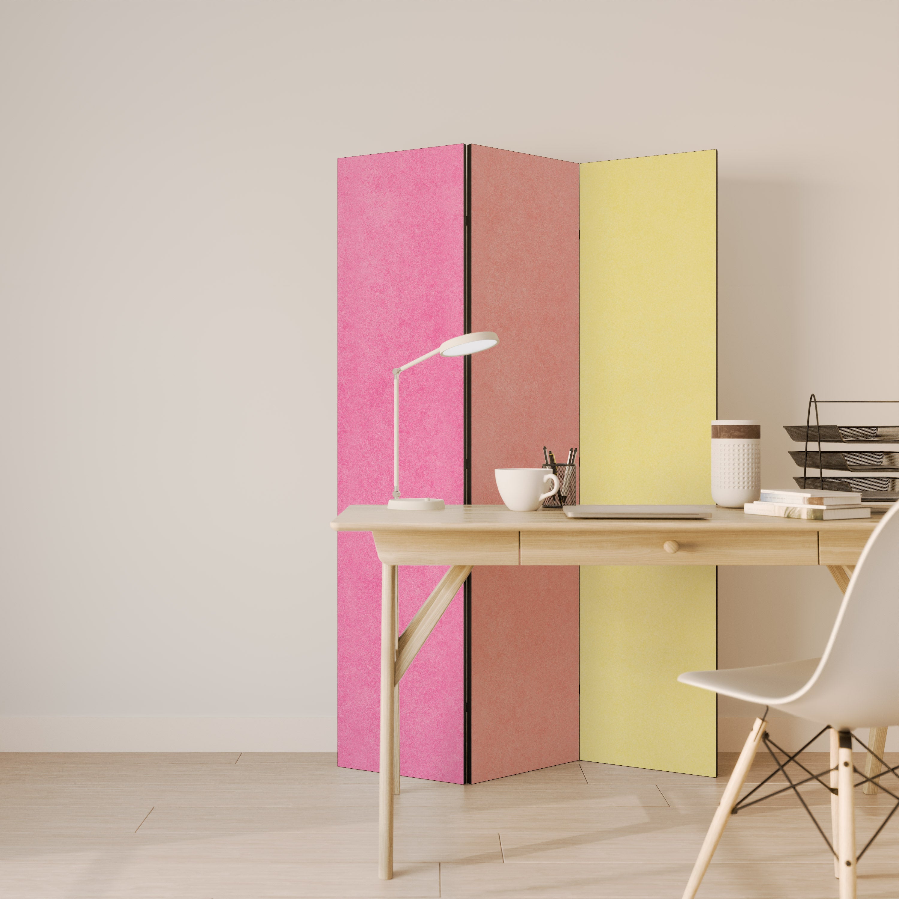 LIKE A ROLLING SHADE 3-Panel Room Divider