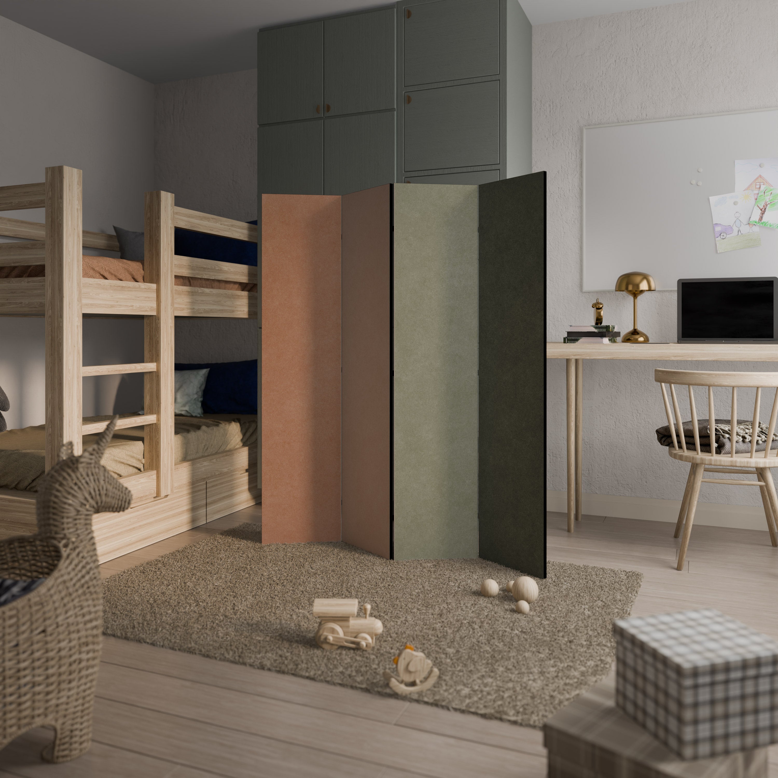 GANGNAM AVOCADO 4dílný paraván