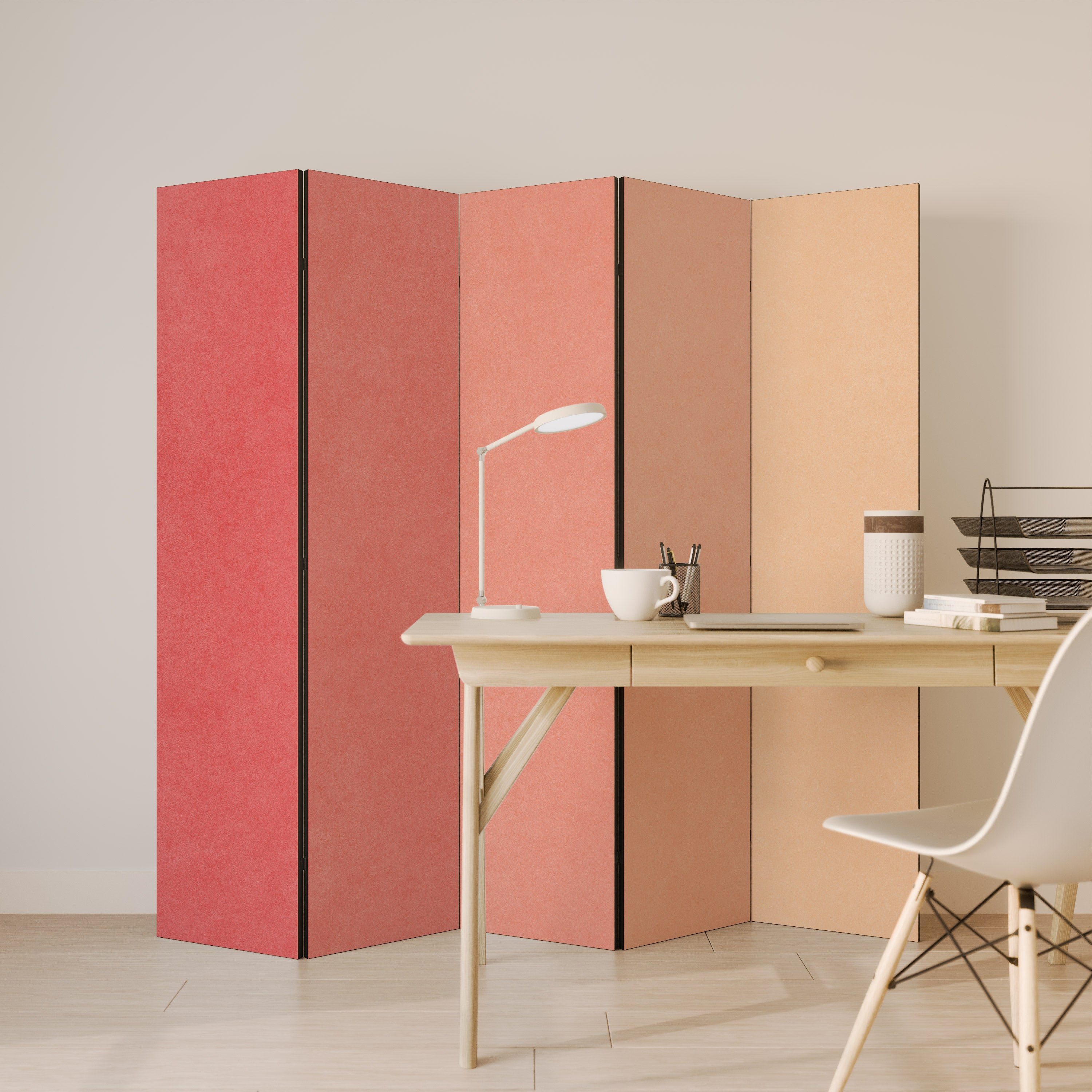 PEACH OF MY HEART 5-Panel Room Divider