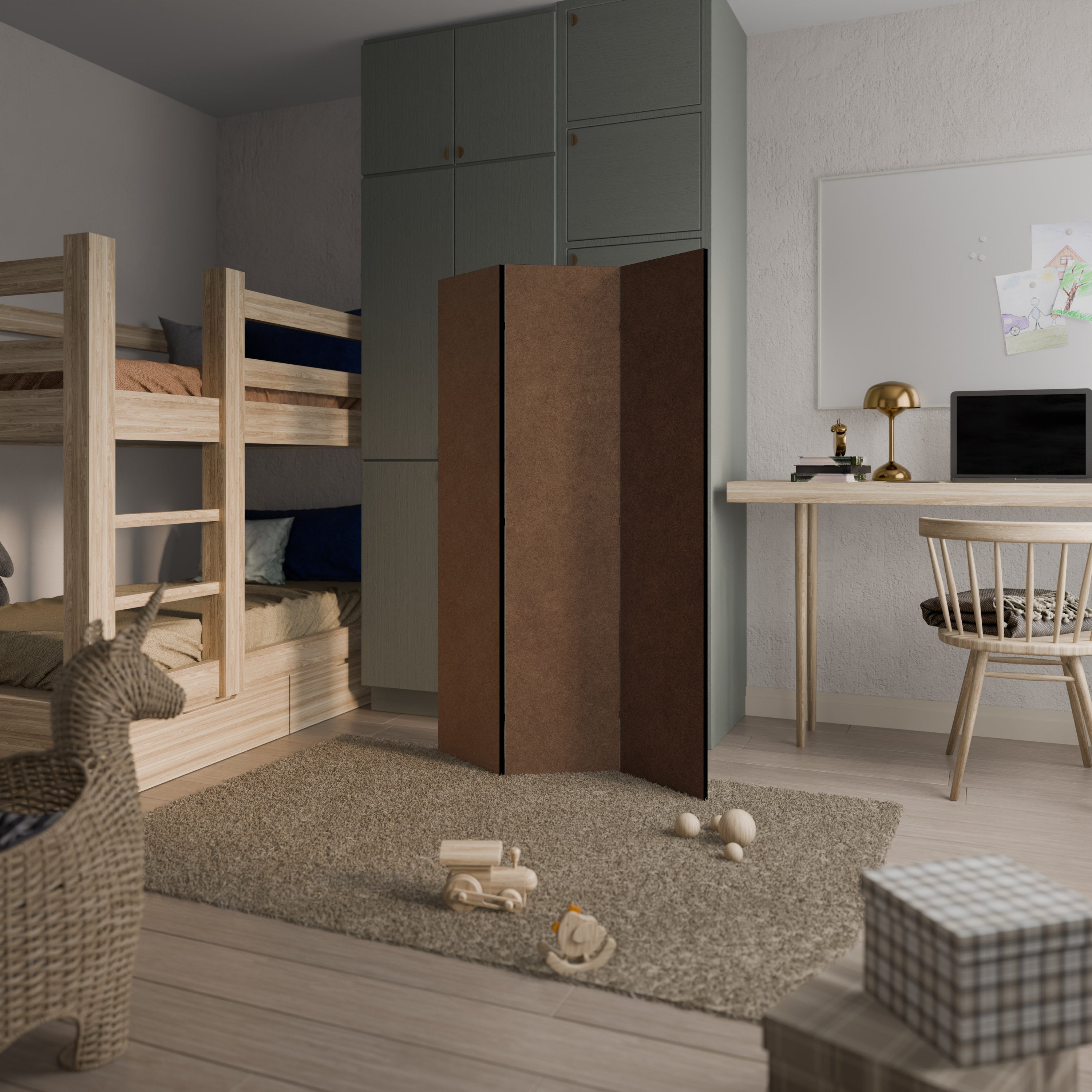 BROWNING IN THE DEEP 3-Panel Room Divider