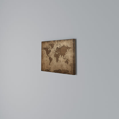 AGED WORLD MAP Horizontal Canvas Print