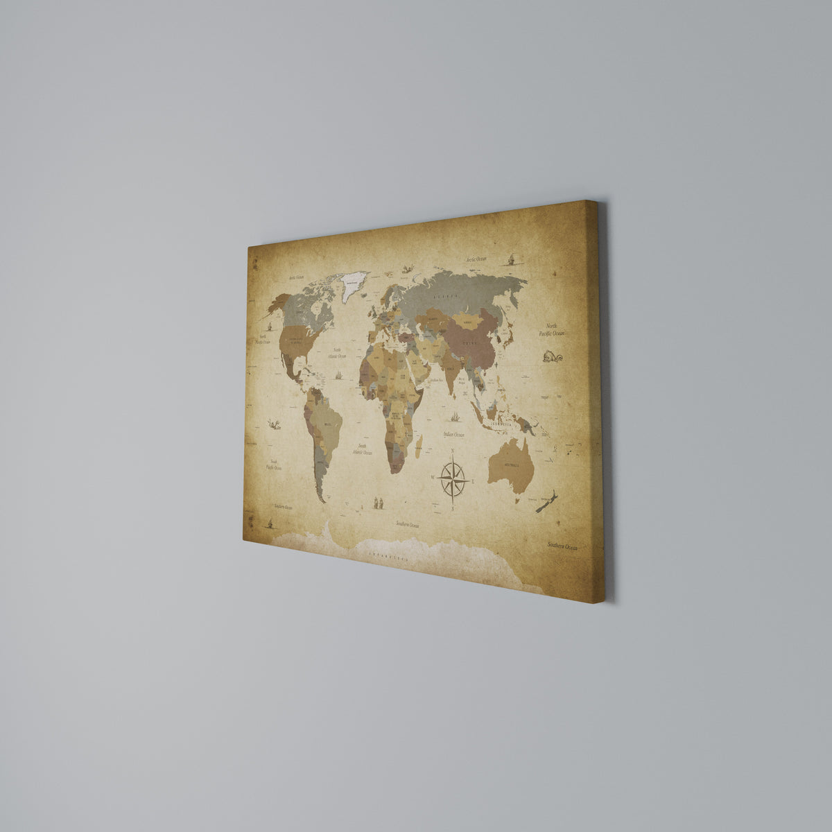 ANCIENT VOYAGER'S MAP Horizontal Canvas Print